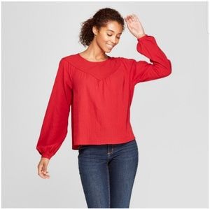 Long Sleeve Yoke Detail Blouse